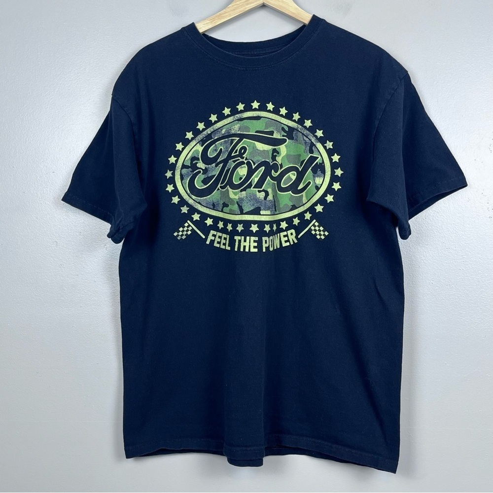 Ford Men's 100% Cotton Feel The Power Graphic Print Tee Shirt Size L; Cars, Race